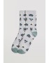 Γυναικείες Κάλτσες 2 τεμ. Ysabel Mora Y12878A χωρίς λάστιχο,  βαμβακερή με τύπωμα "Σκυλάκια",  ΓΚΡΙ+ΜΠΛΕ